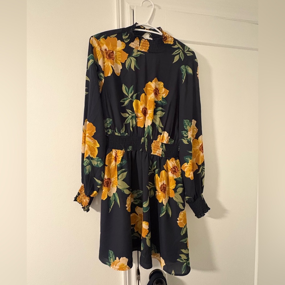 Forever 21 Yellow and Orange Mock Neck Sundress